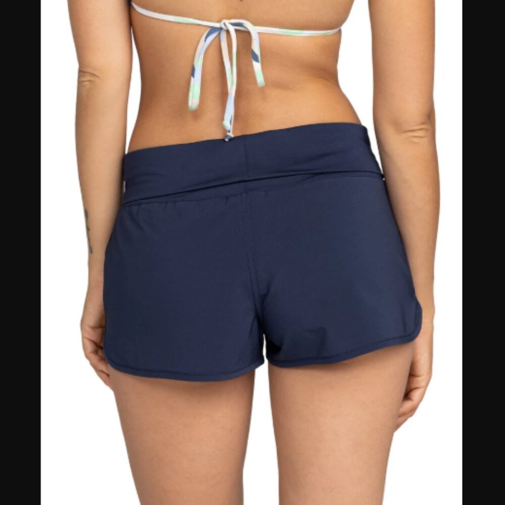 Roxy Women's Endless Summer Boardshort Shorts Foldover Waist Reflective $38 - Picture 3 of 7
